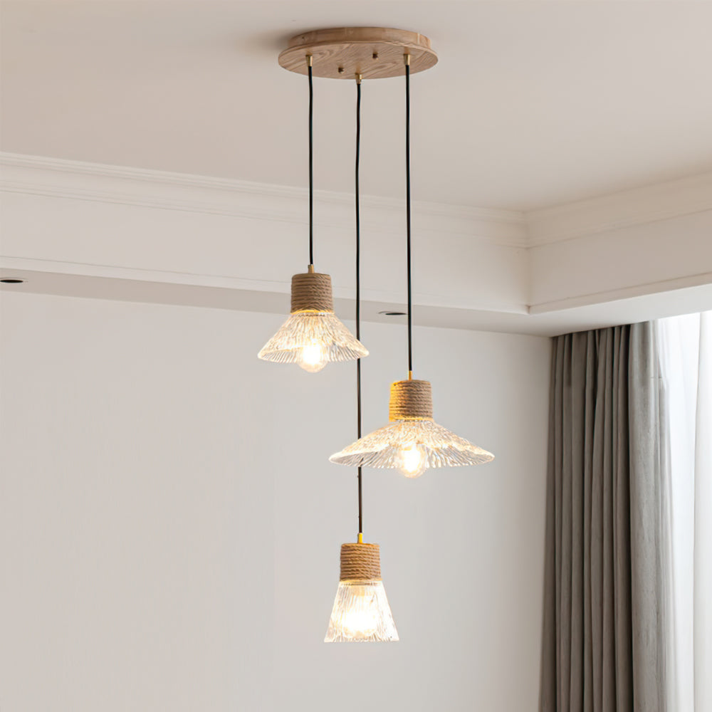 Hemp Rope Glass Pendant Lamp