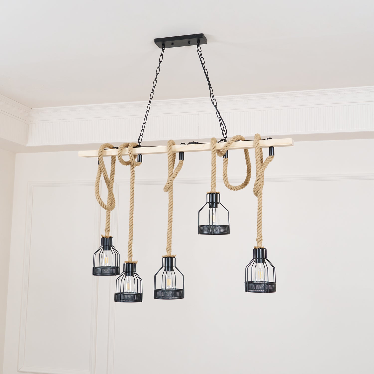 Arove Pendant Lamp Hemp Rope Industrial-Neutral Decor