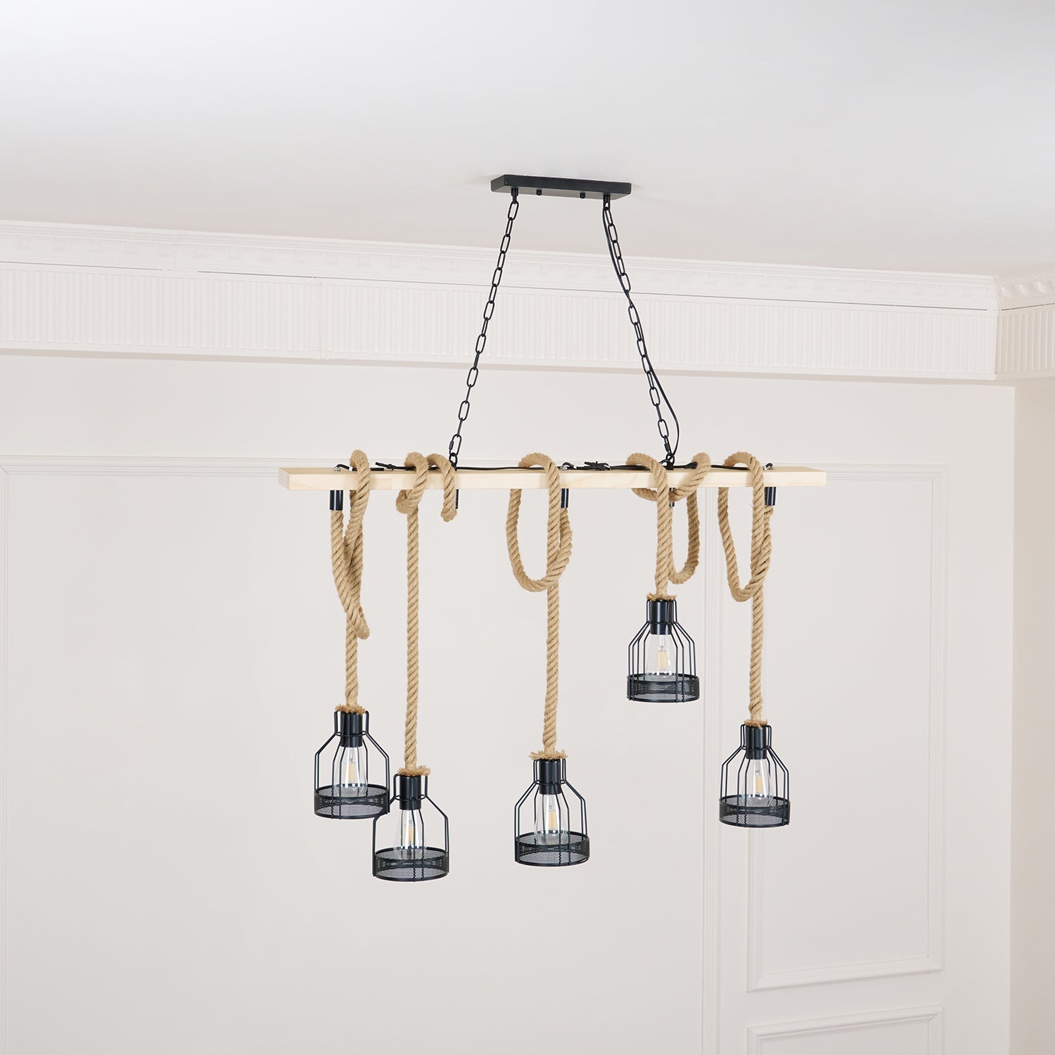 Arove Pendant Lamp Hemp Rope Industrial-Neutral Decor