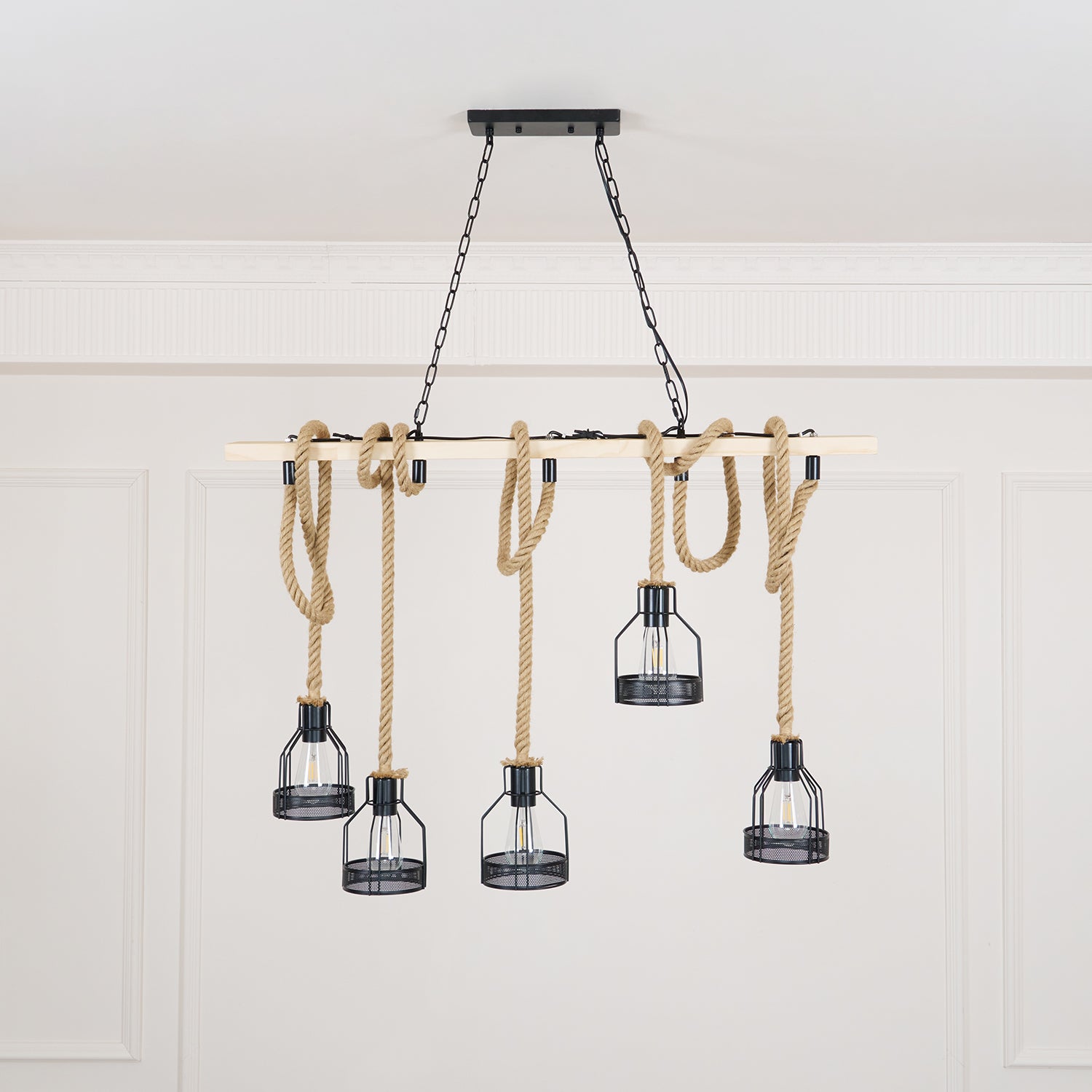 Arove Pendant Lamp Hemp Rope Industrial-Neutral Decor