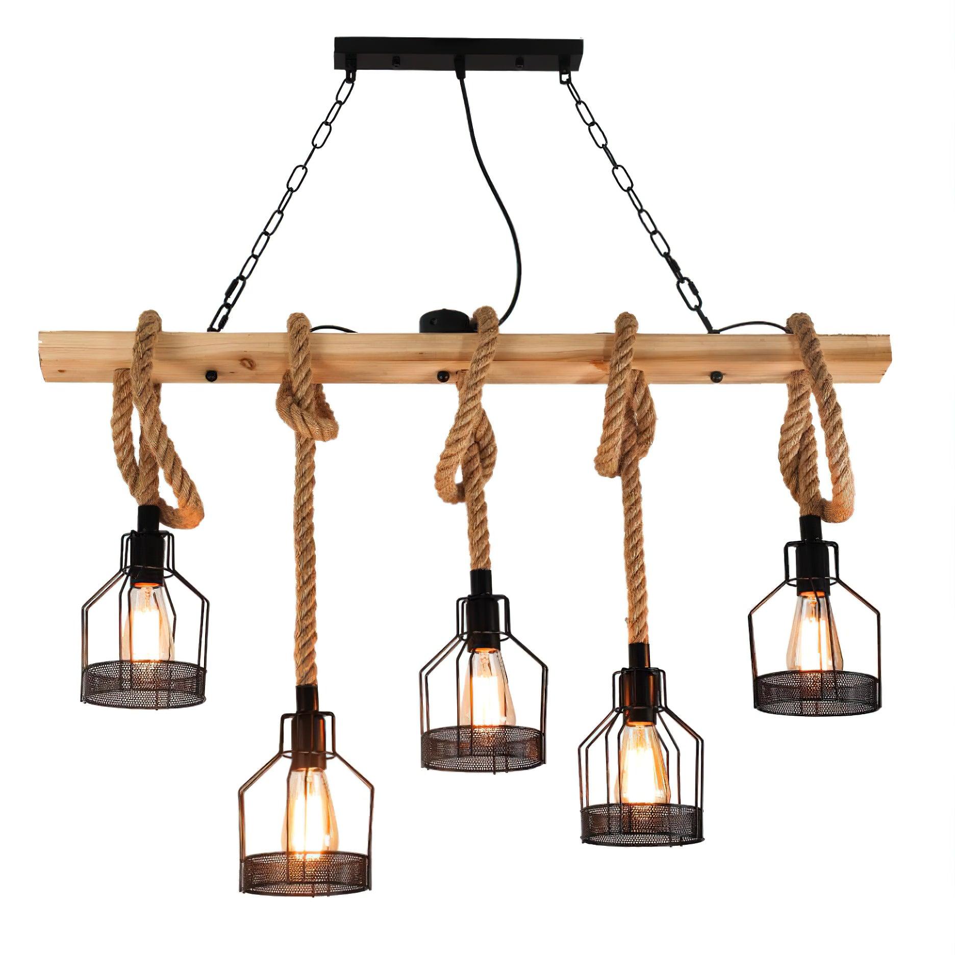 Arove Pendant Lamp Hemp Rope Industrial-Neutral Decor
