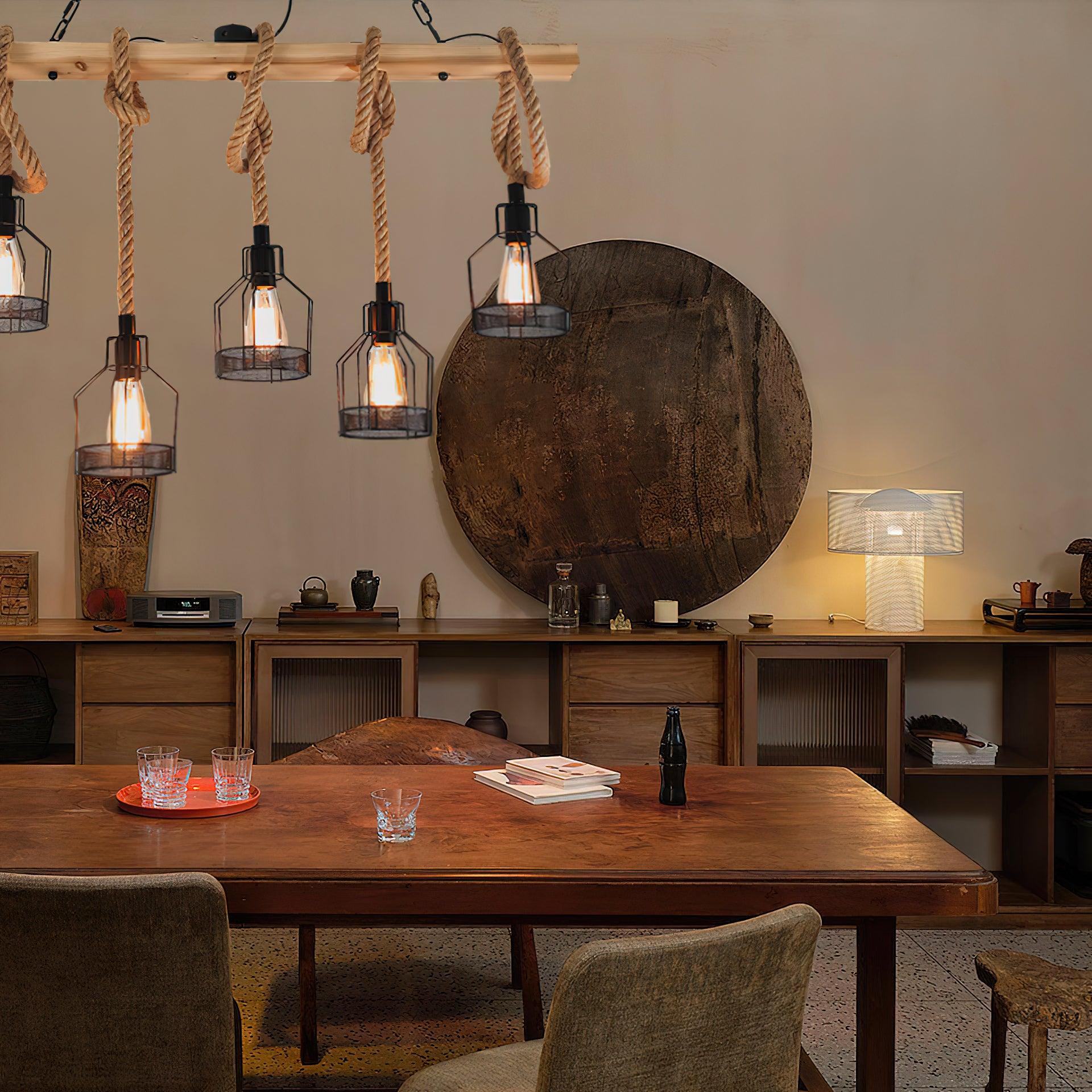 Arove Pendant Lamp Hemp Rope Industrial-Neutral Decor