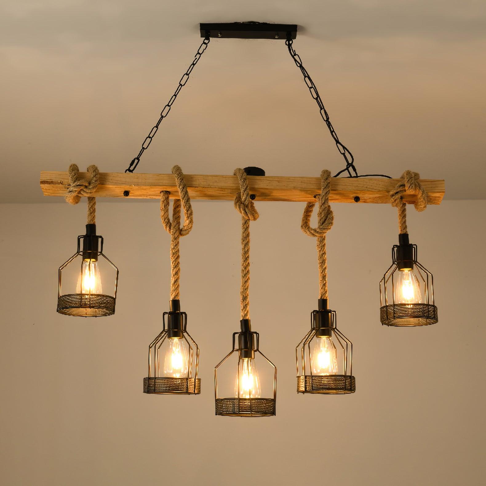 Arove Pendant Lamp Hemp Rope Industrial-Neutral Decor