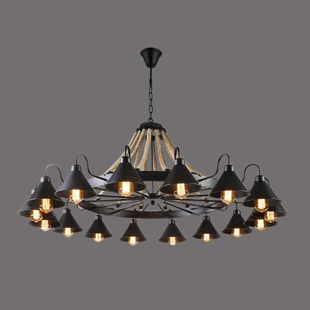 Aiden Industrial Chandelier-Neutral Decor