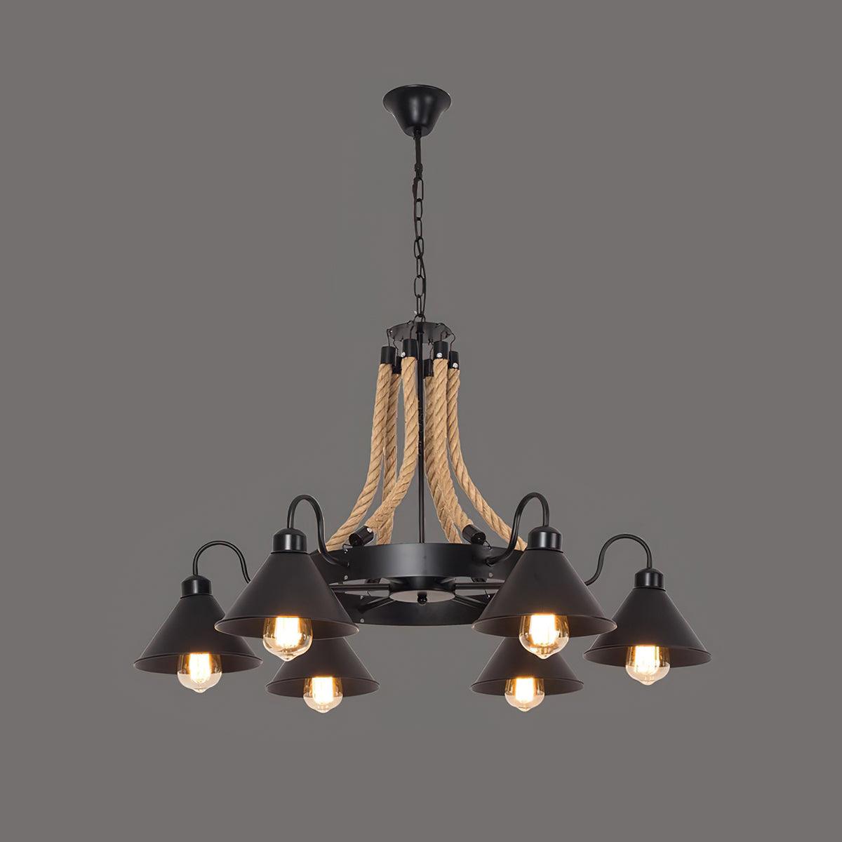 Aiden Industrial Chandelier-Neutral Decor