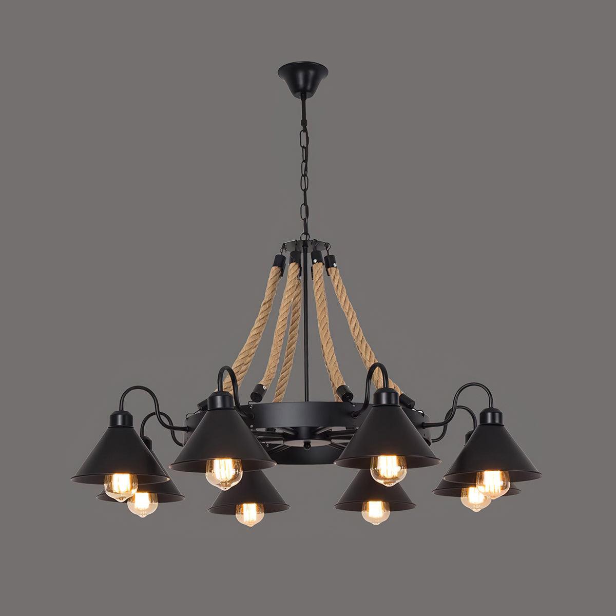 Aiden Industrial Chandelier-Neutral Decor
