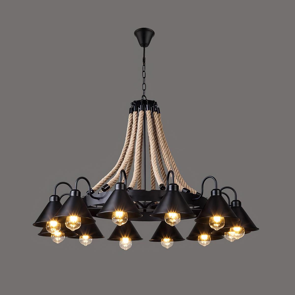 Aiden Industrial Chandelier-Neutral Decor