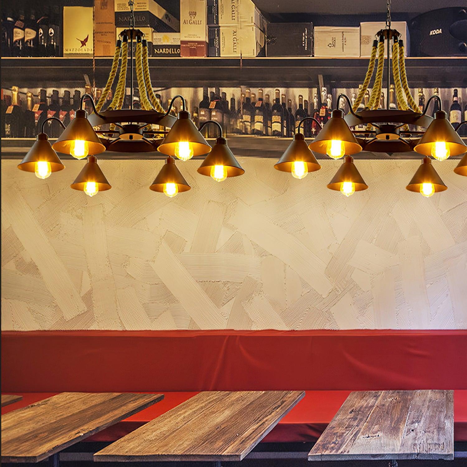 Aiden Industrial Chandelier-Neutral Decor