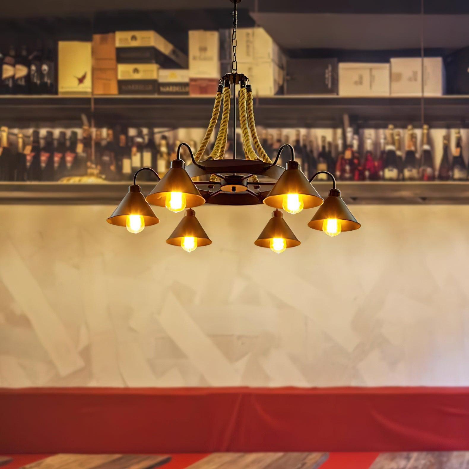 Aiden Industrial Chandelier-Neutral Decor