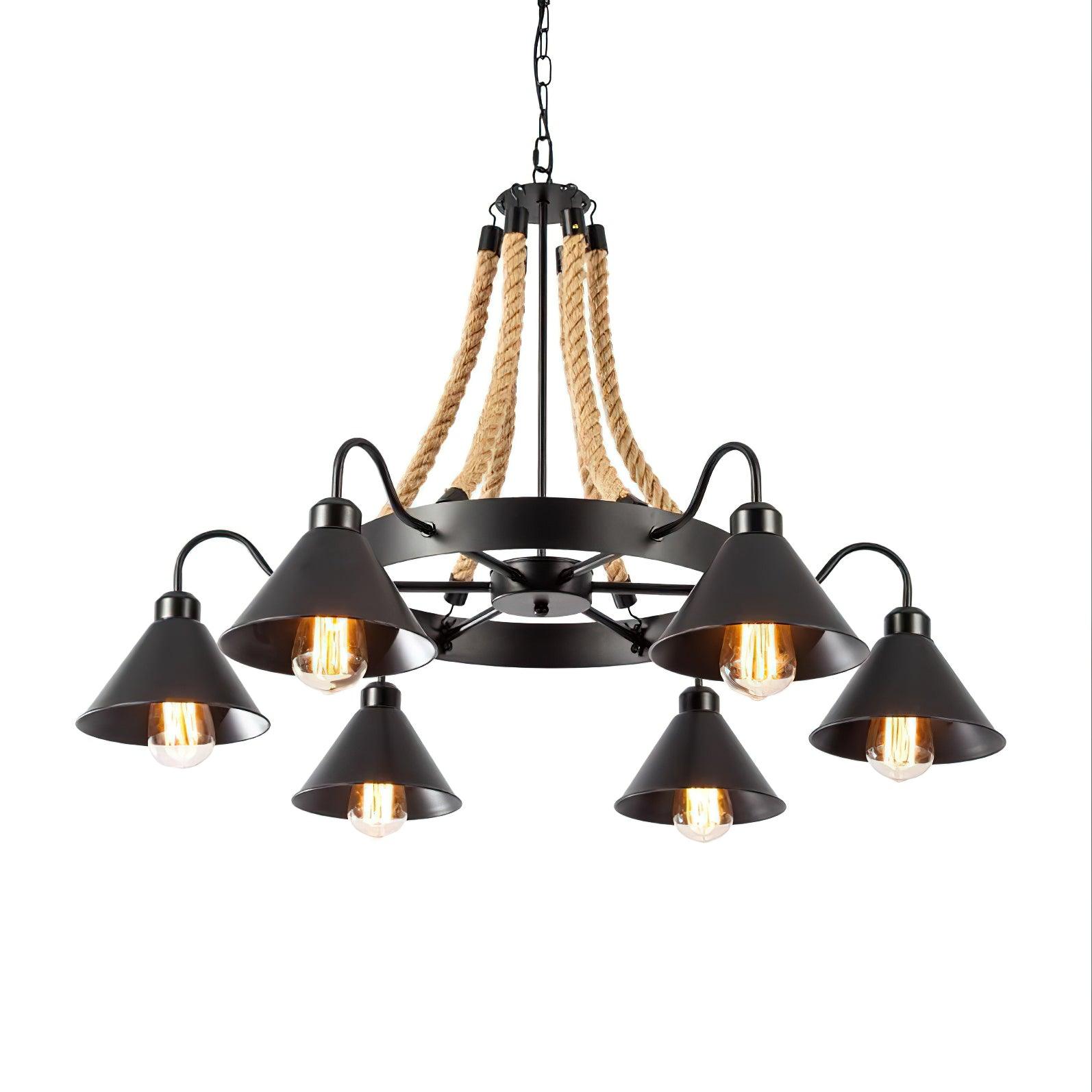 Aiden Industrial Chandelier-Neutral Decor