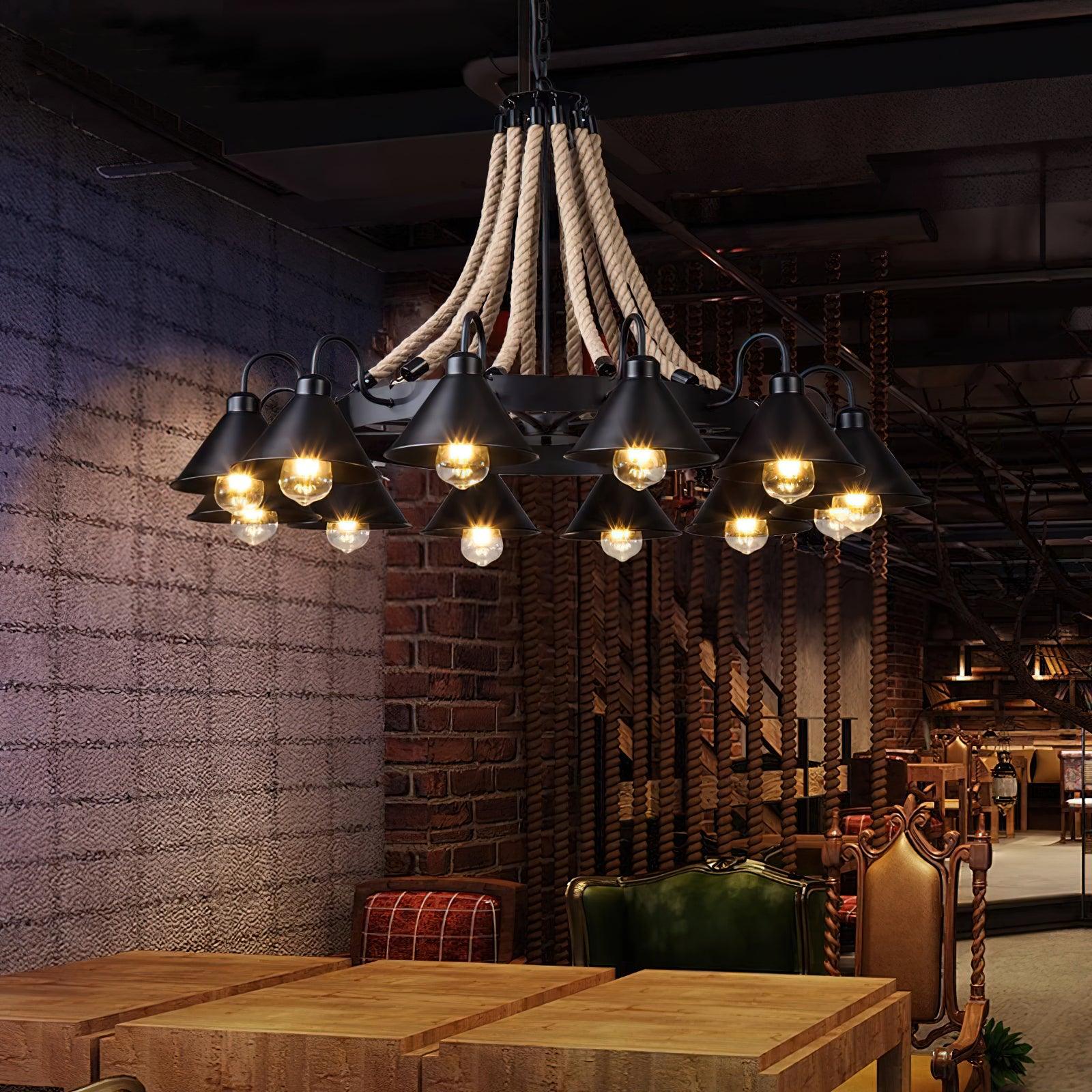 Aiden Industrial Chandelier-Neutral Decor