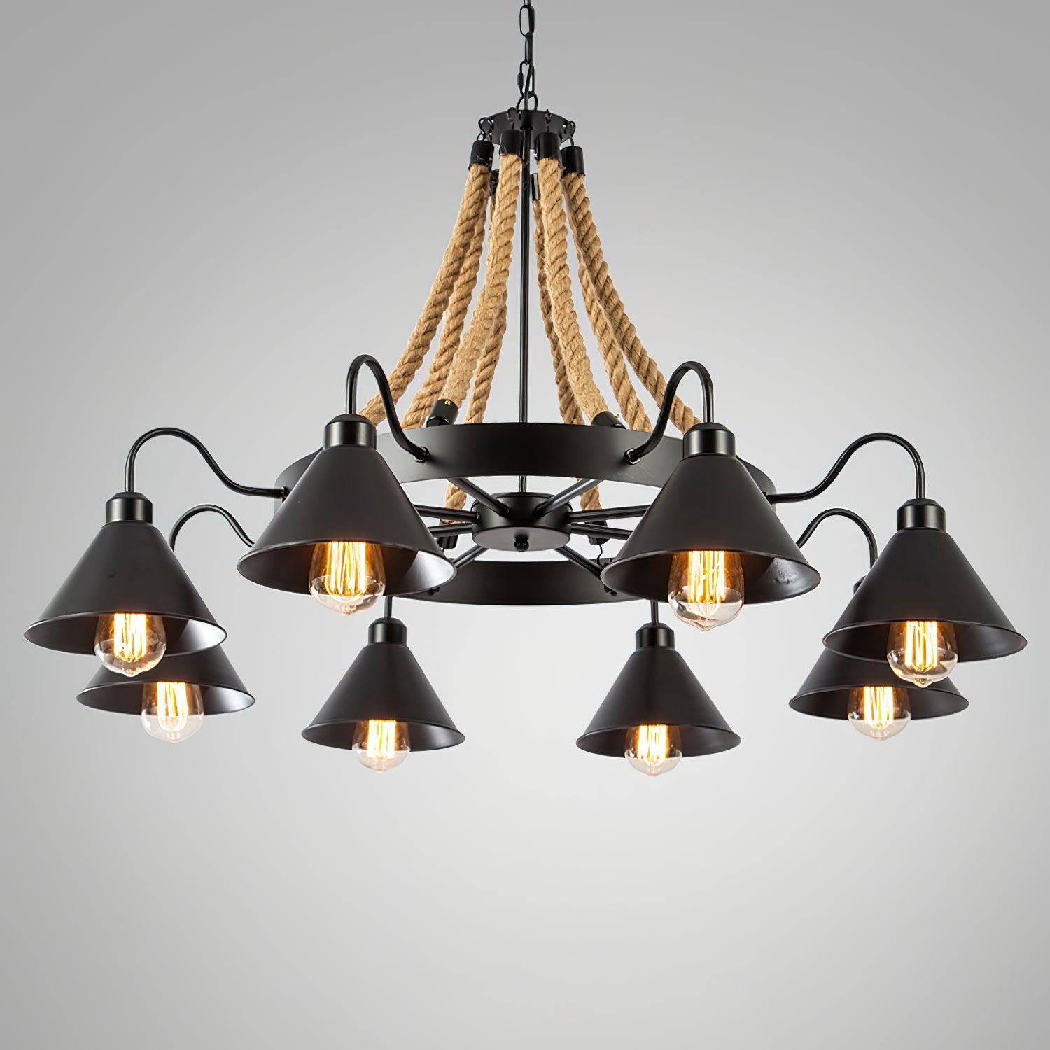 Aiden Industrial Chandelier-Neutral Decor