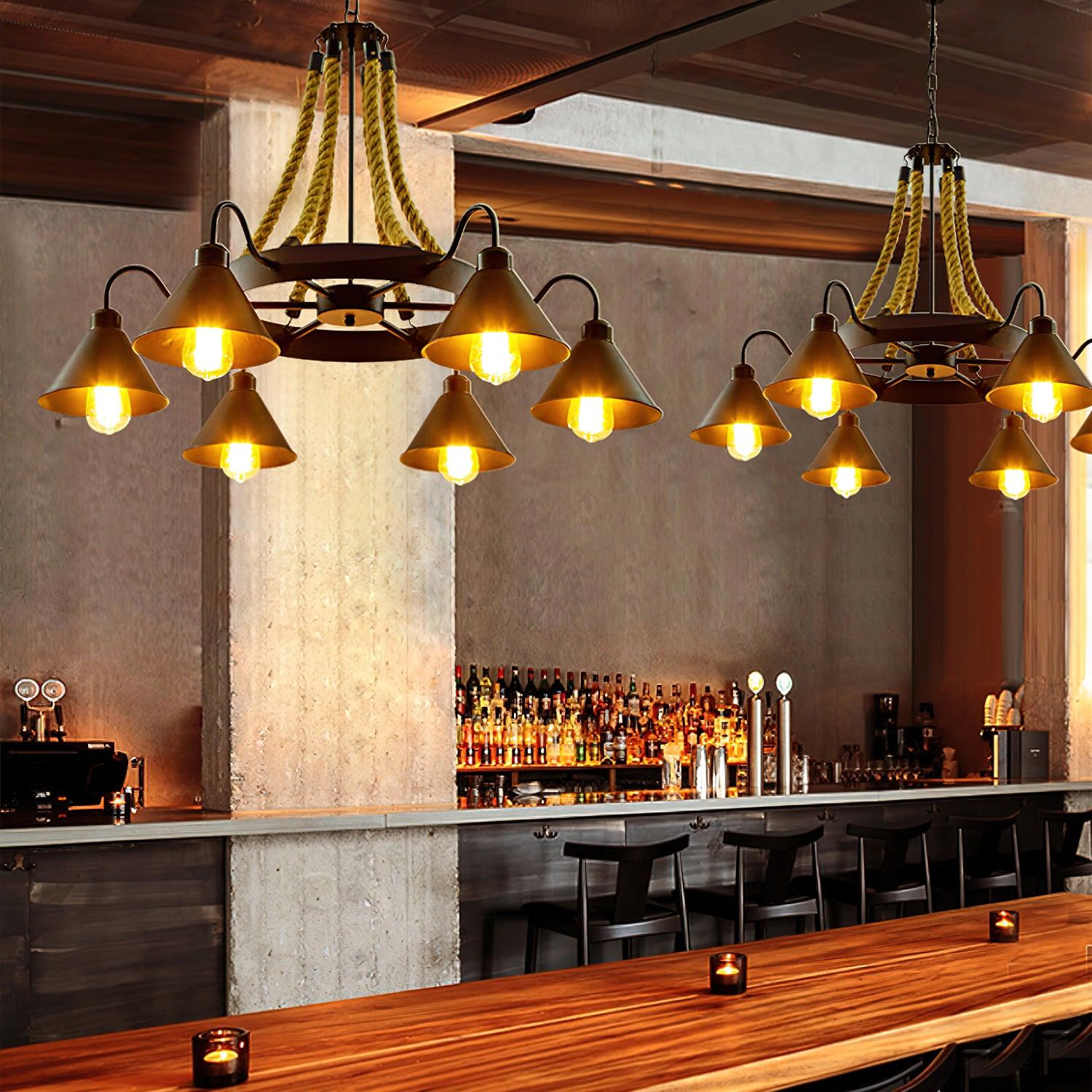 Aiden Industrial Chandelier-Neutral Decor