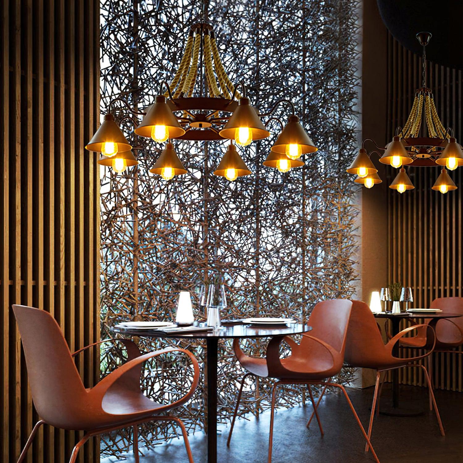 Aiden Industrial Chandelier-Neutral Decor