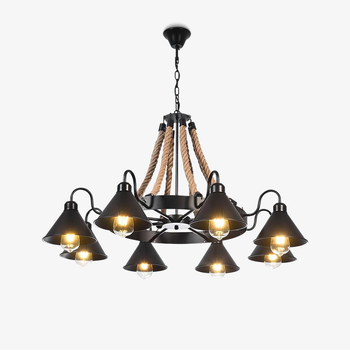 Aiden Industrial Chandelier-Neutral Decor