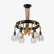Lustra Chandelier Hemp Rope Industrial-Neutral Decor