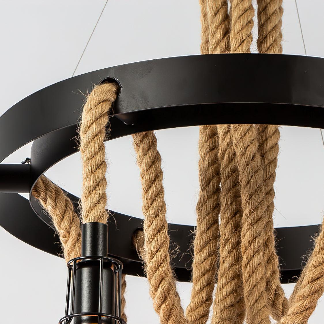 Lustra Chandelier Hemp Rope Industrial-Neutral Decor