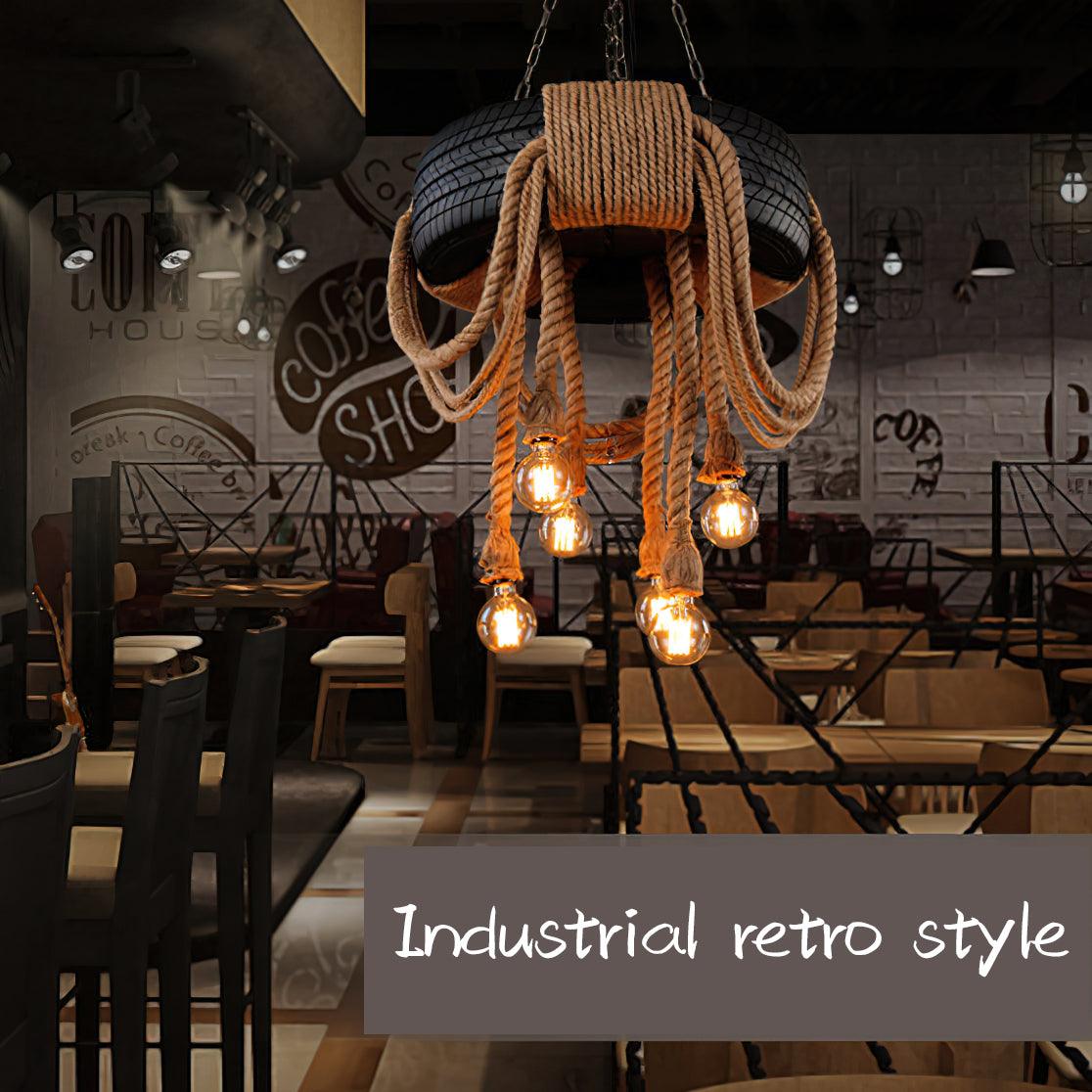 Larry Industrial Chandelier-Neutral Decor