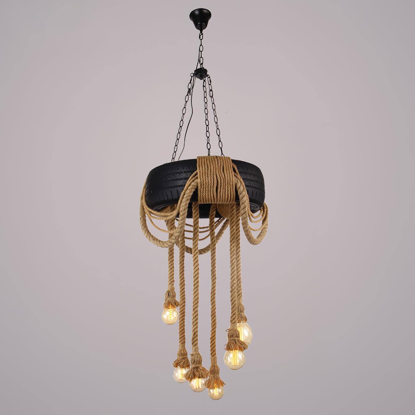 Larry Industrial Chandelier-Neutral Decor