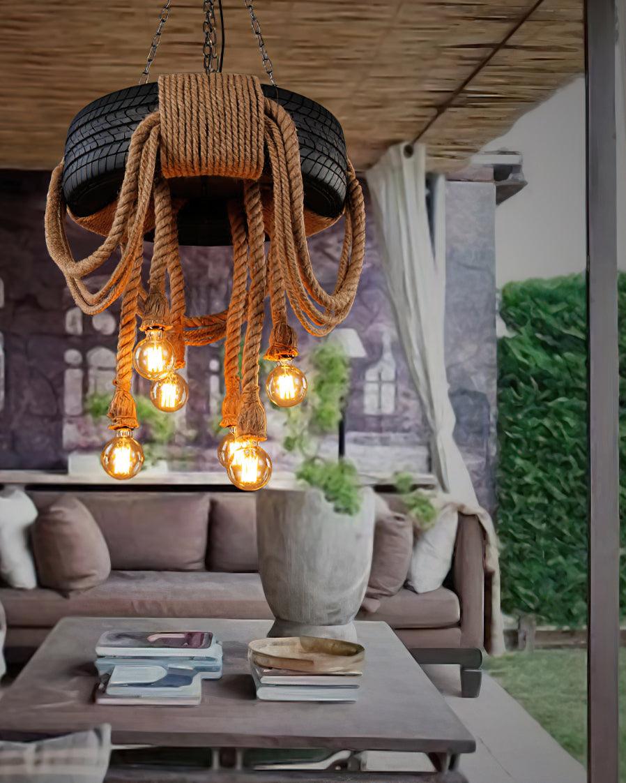 Larry Industrial Chandelier-Neutral Decor