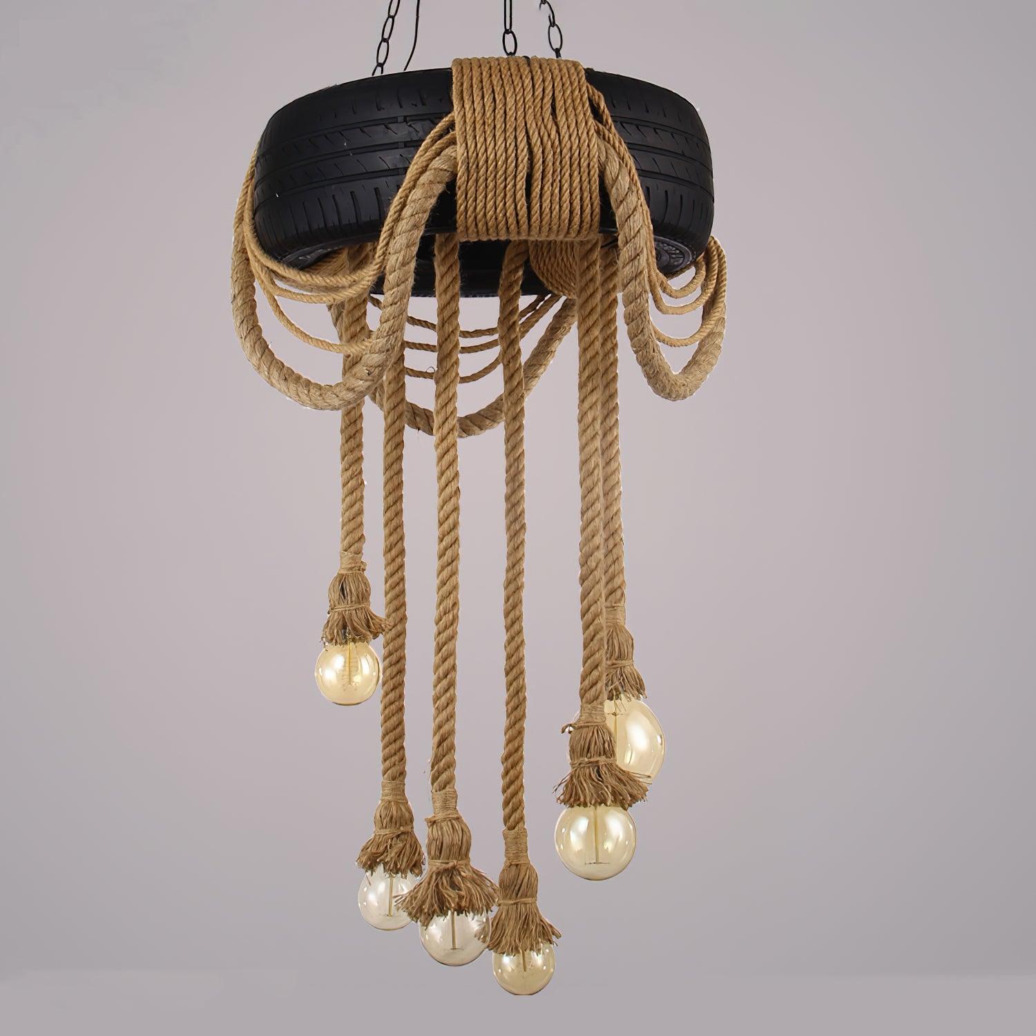 Larry Industrial Chandelier-Neutral Decor