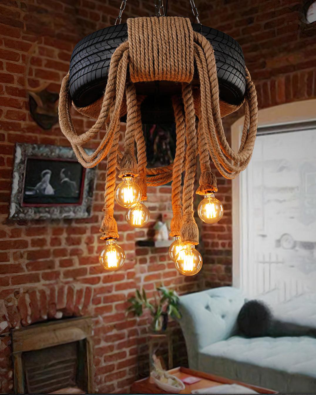 Larry Industrial Chandelier-Neutral Decor