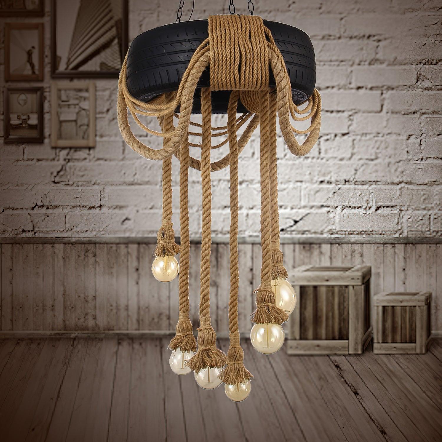 Larry Industrial Chandelier-Neutral Decor
