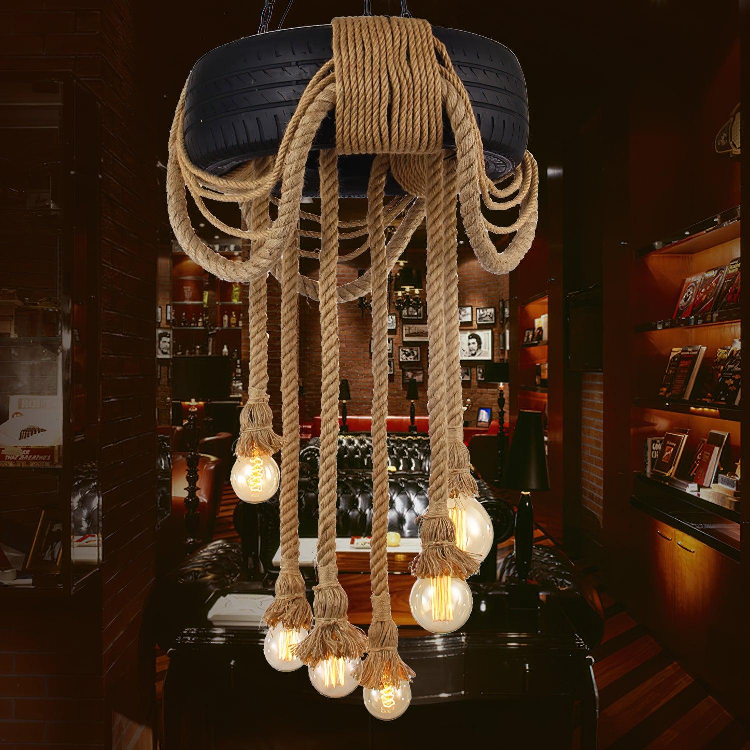 Larry Industrial Chandelier-Neutral Decor