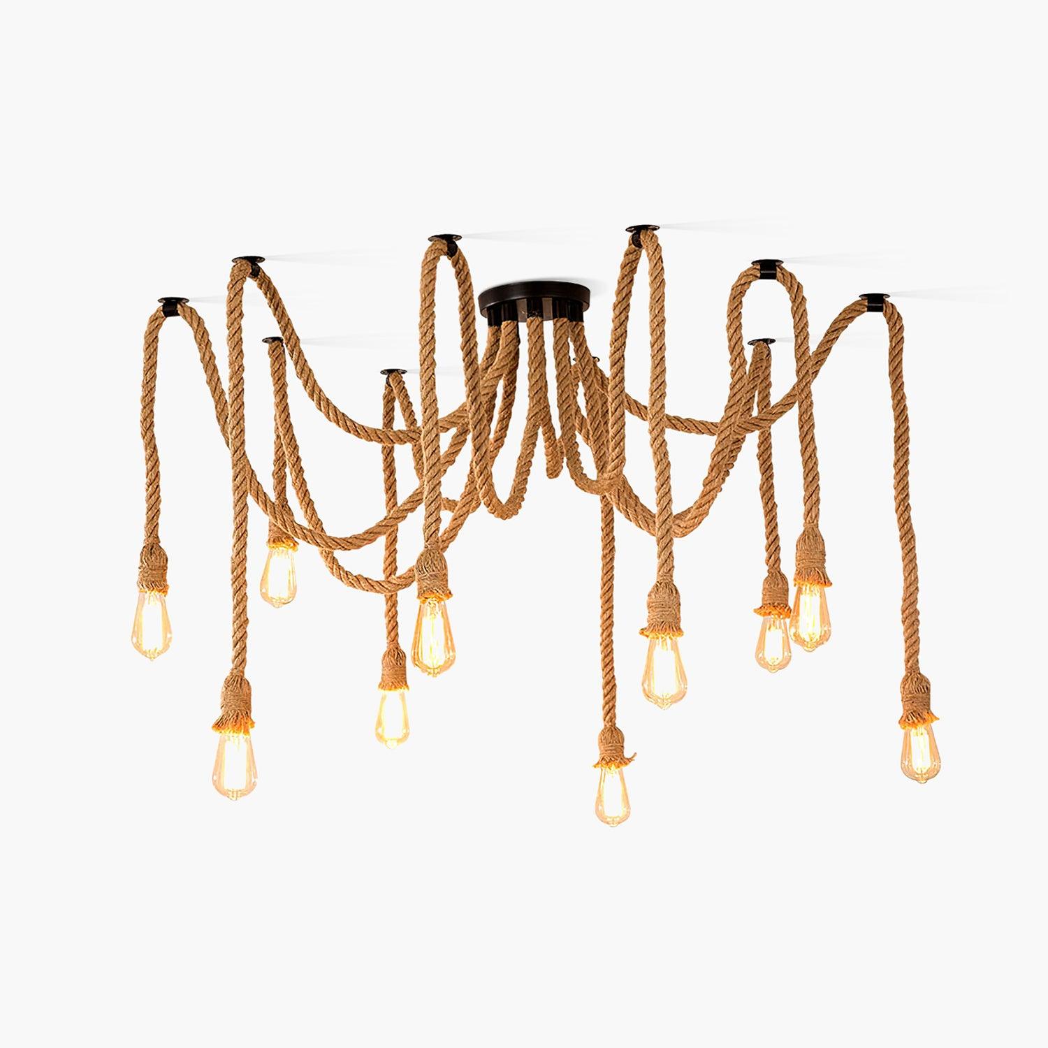 Lustra Chandelier Hemp Rope Industrial Retro-Neutral Decor