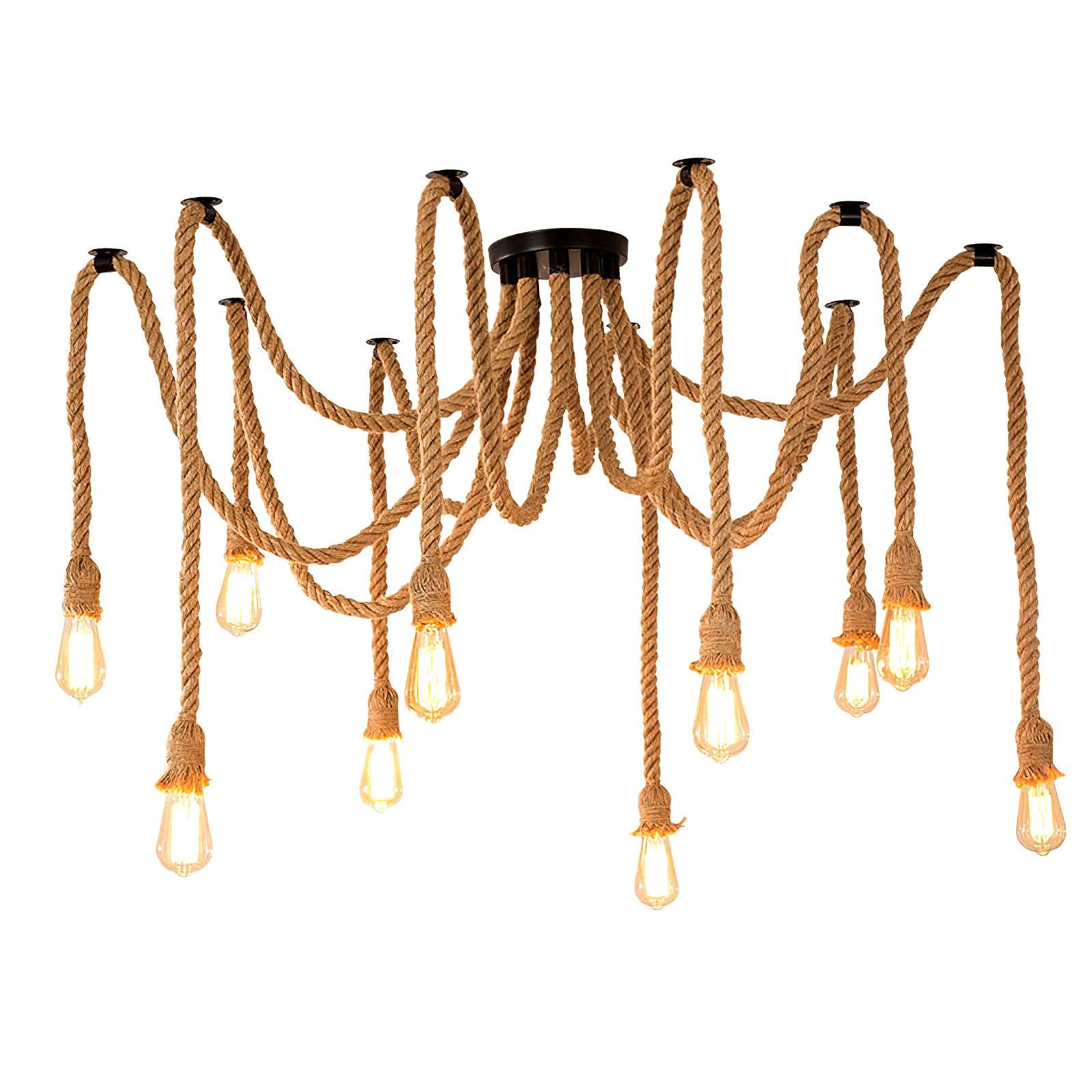 Lustra Chandelier Hemp Rope Industrial Retro-Neutral Decor