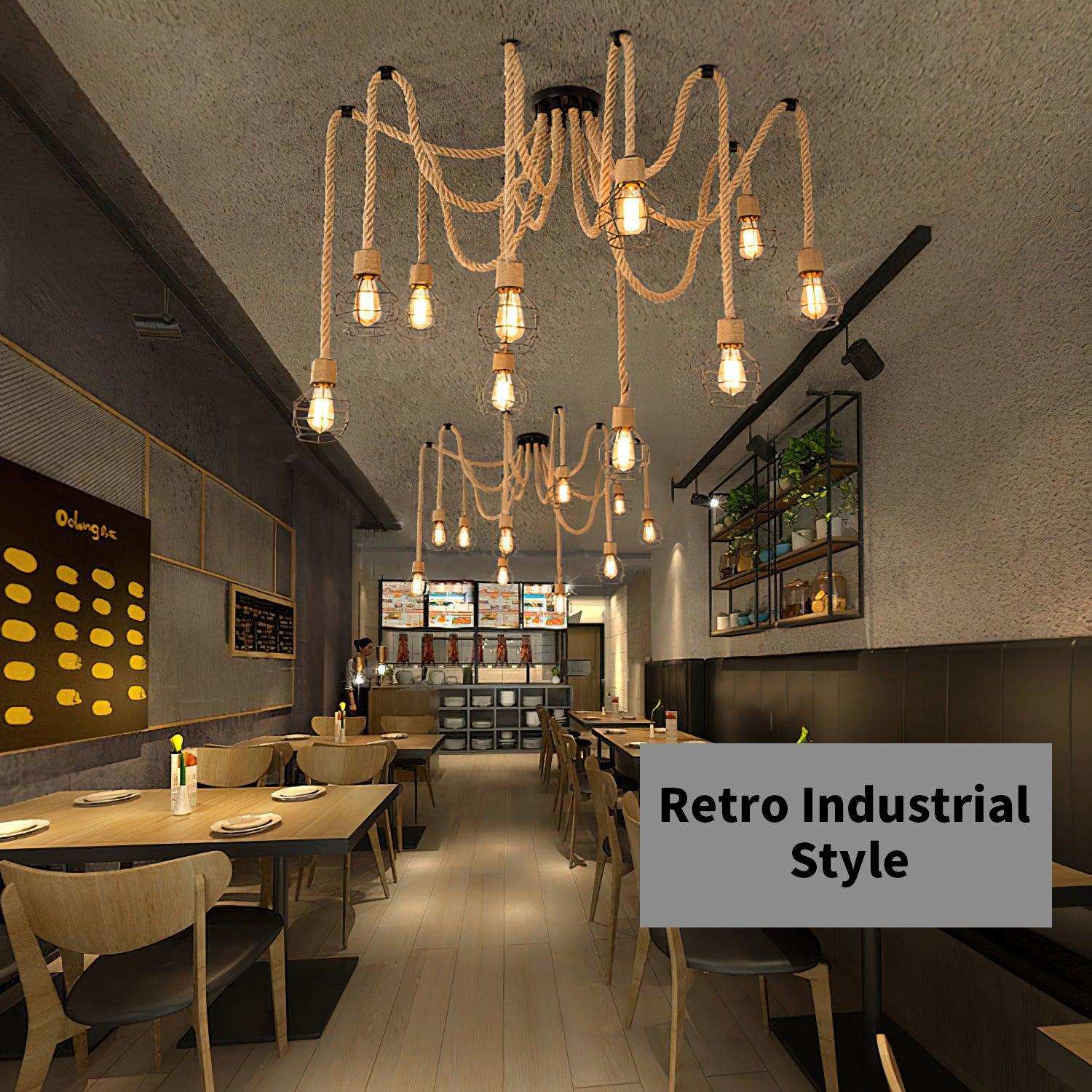 Lustra Chandelier Hemp Rope Industrial Retro-Neutral Decor
