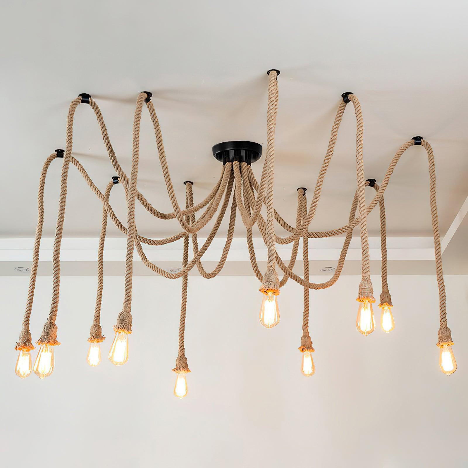 Lustra Chandelier Hemp Rope Industrial Retro-Neutral Decor