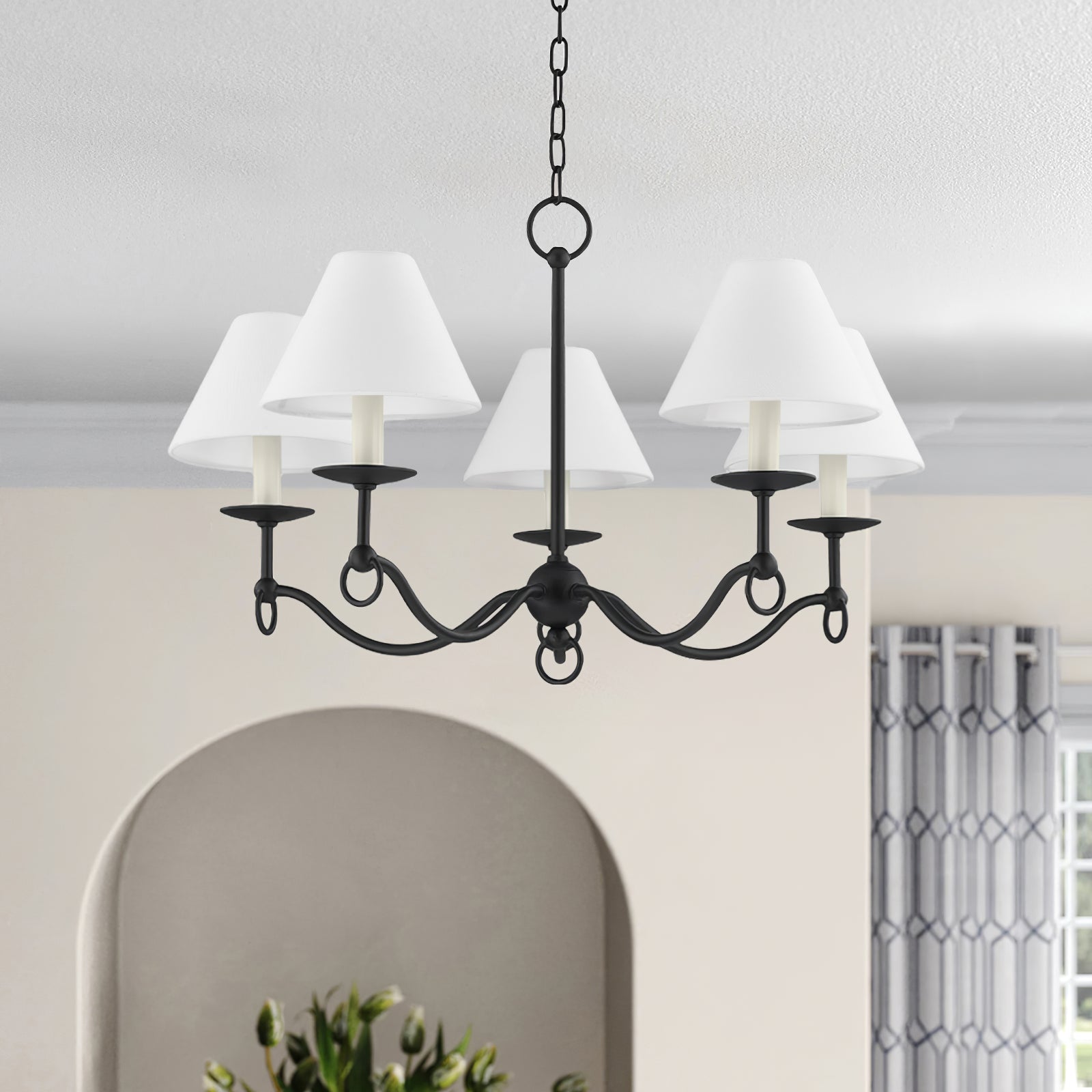 Aurora Chandelier Curved Arms Vintage-Neutral Decor