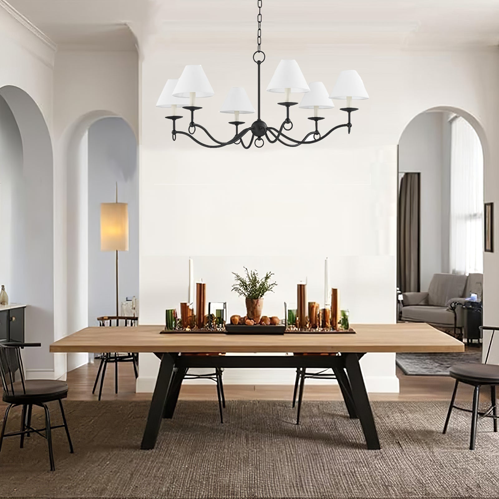 Aurora Chandelier Curved Arms Vintage-Neutral Decor