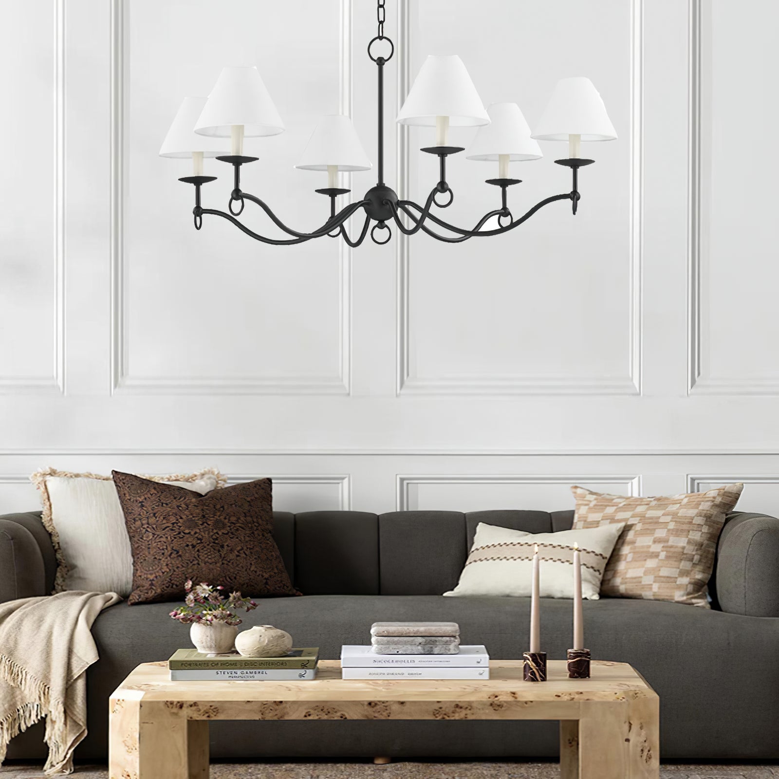 Aurora Chandelier Curved Arms Vintage-Neutral Decor