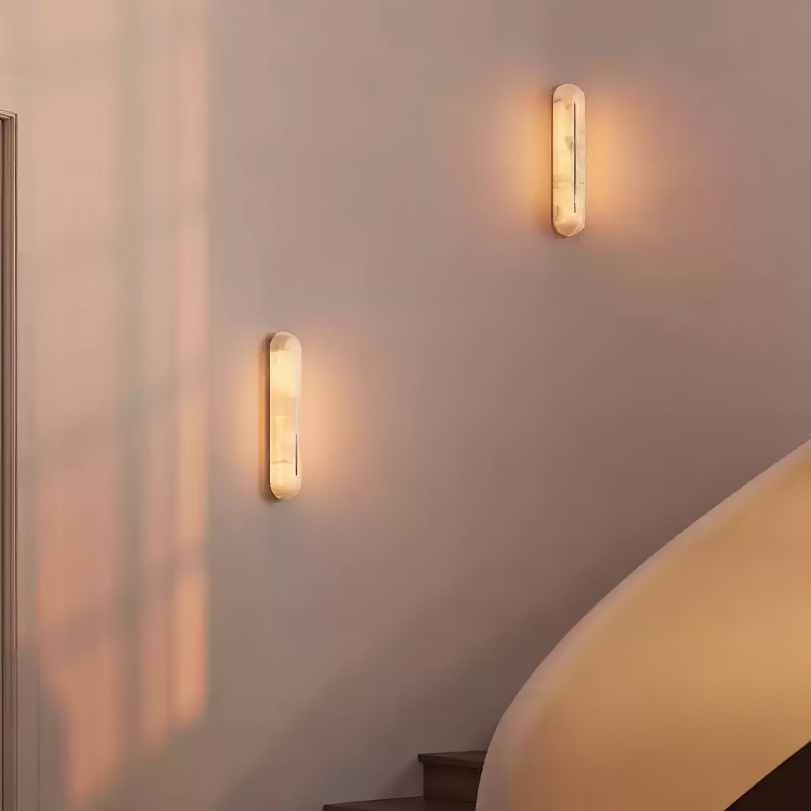Armaryra Oblong Alabaster Wall Light-Neutral Decor