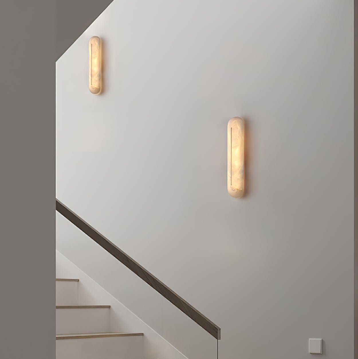 Armaryra Oblong Alabaster Wall Light-Neutral Decor