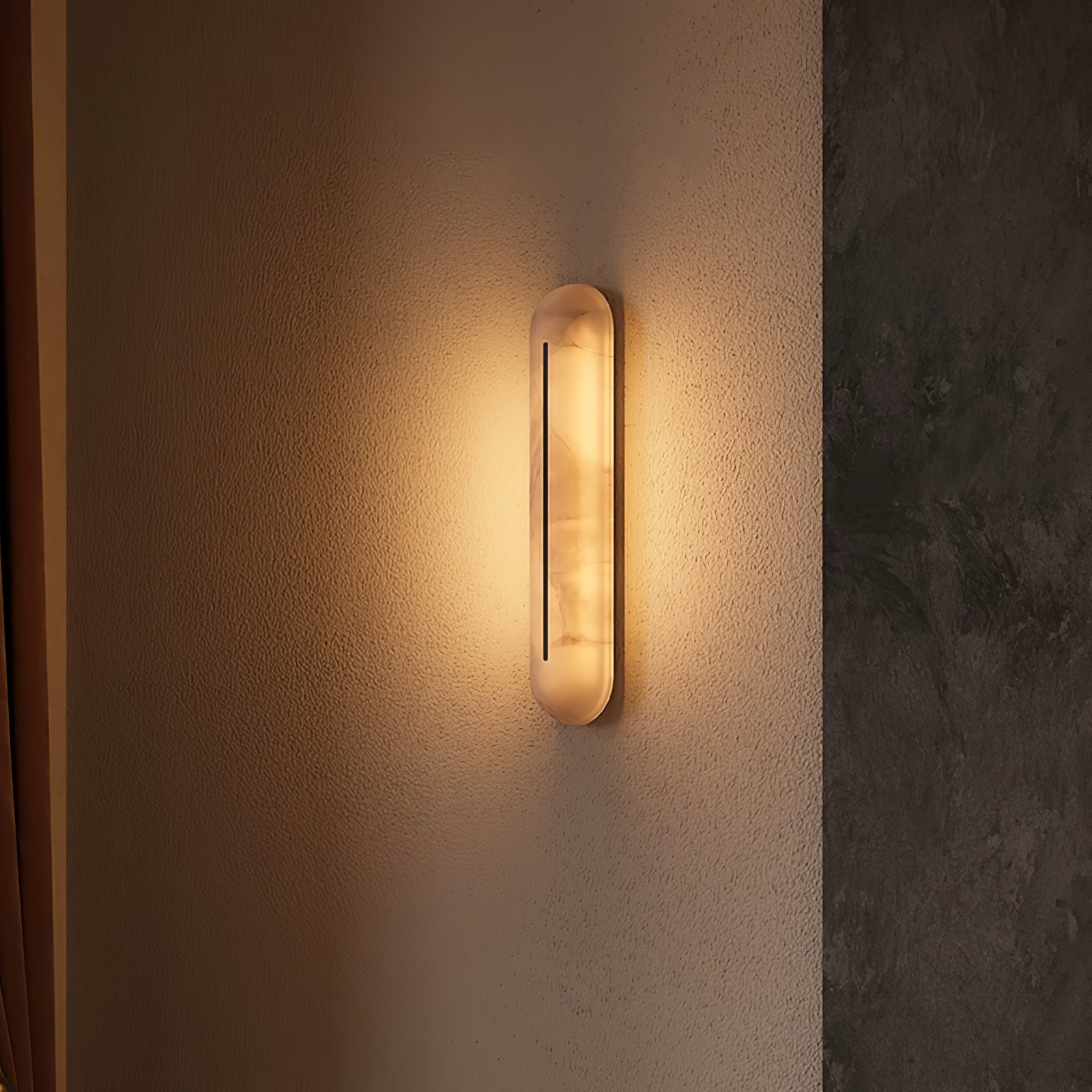 Armaryra Oblong Alabaster Wall Light-Neutral Decor