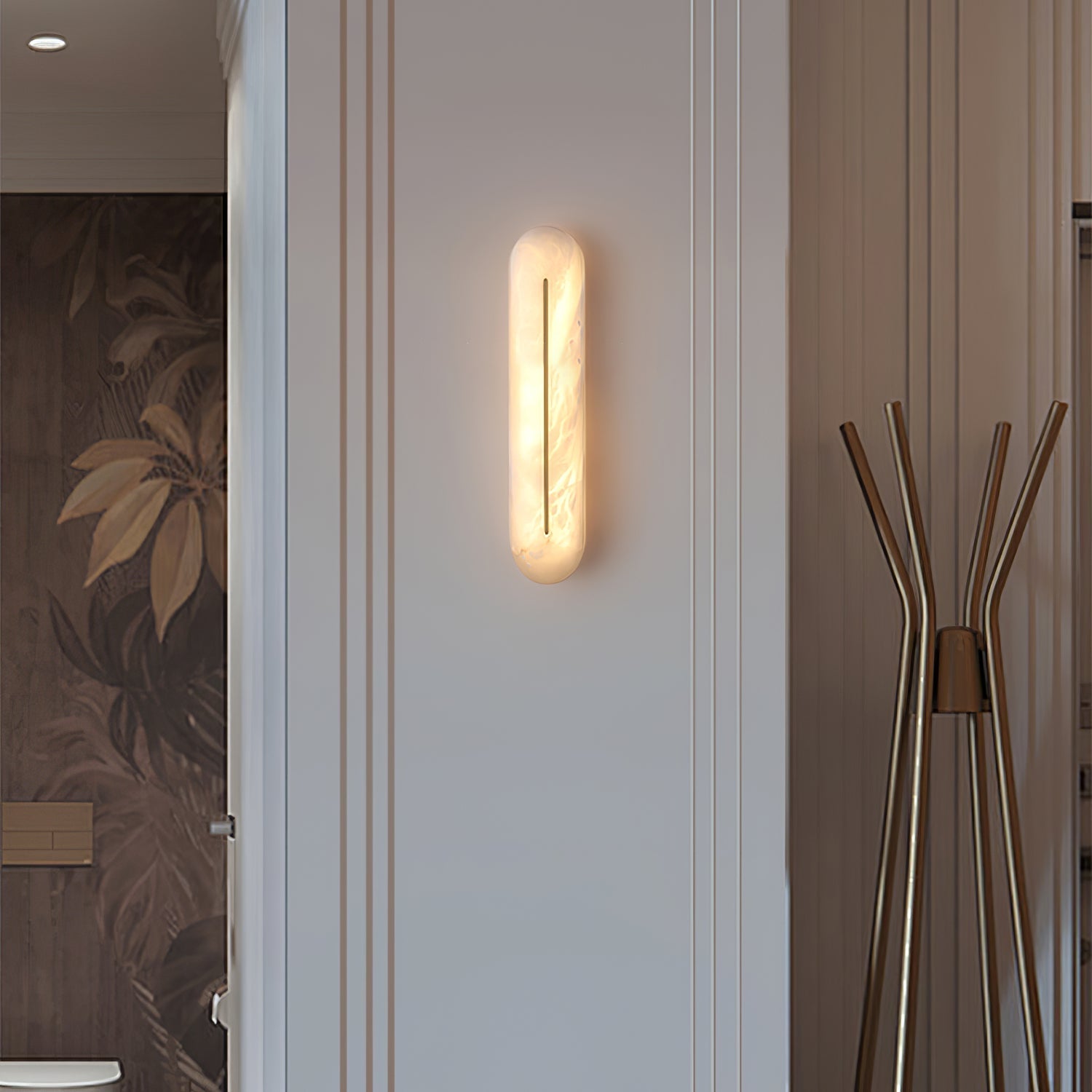 Armaryra Oblong Alabaster Wall Light-Neutral Decor