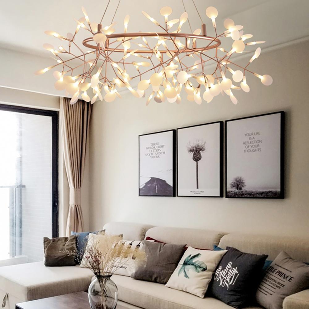 Lustra Chandelier Rose Gold Firefly LED Branch-Neutral Decor