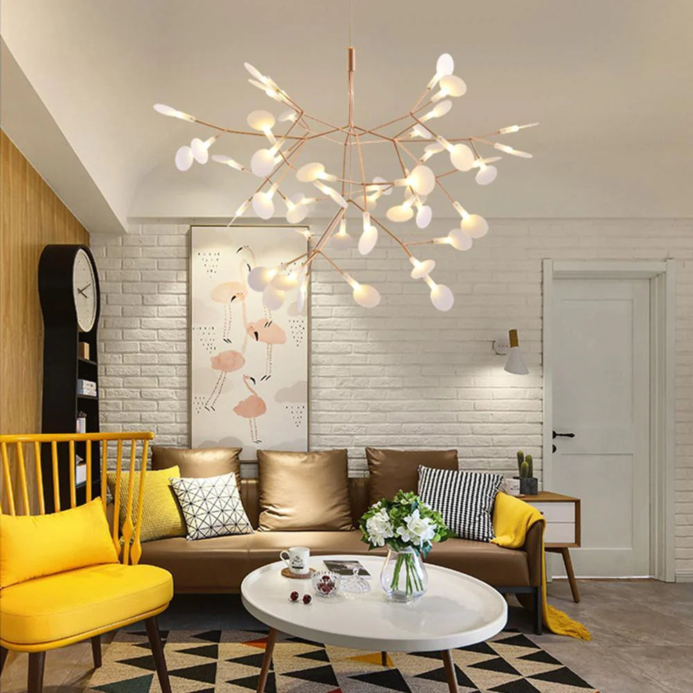 Lior Unique Sputnik Art Deco Firefly Chandelier. Living Room/ Bedroom - Neutral Decor