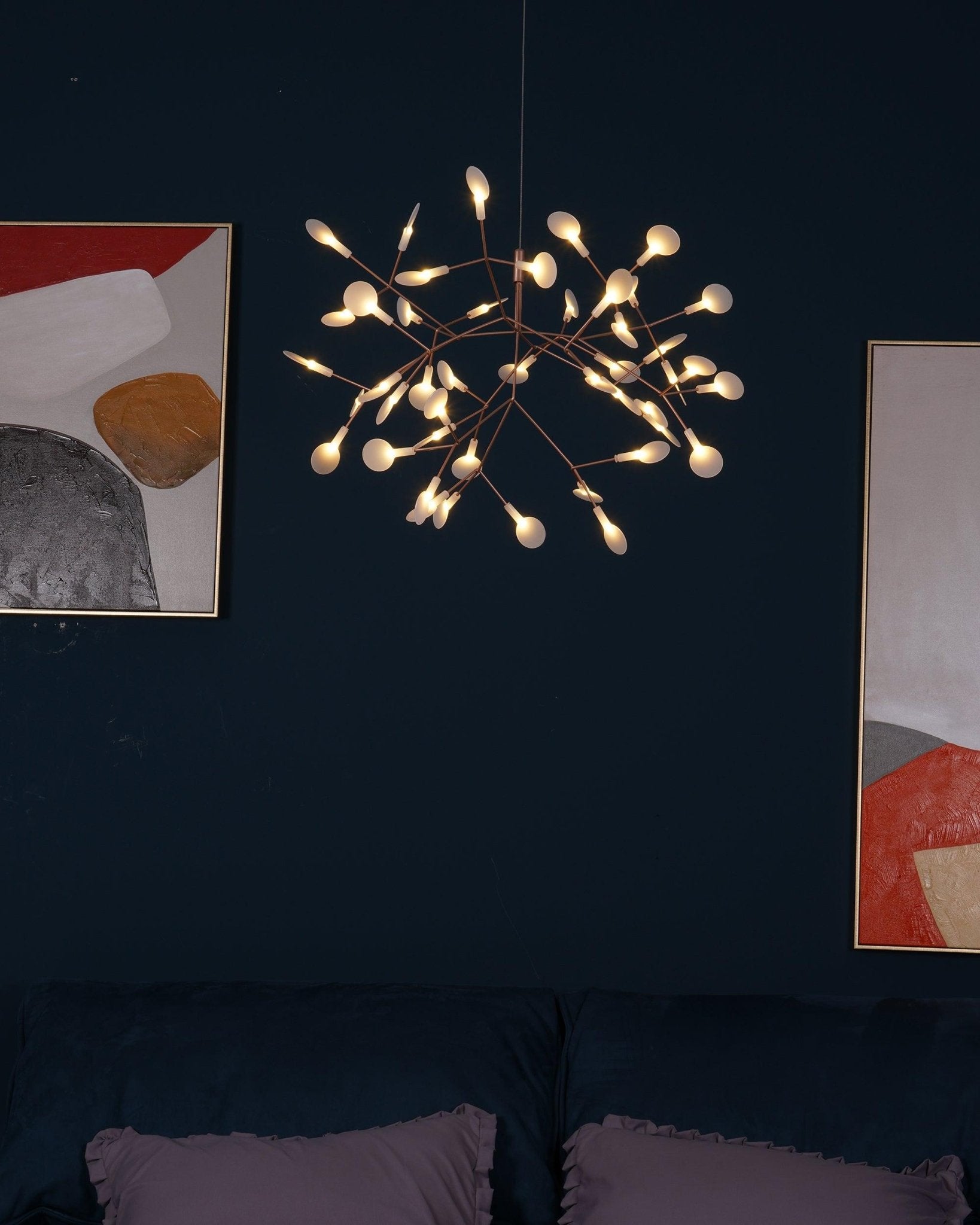 Lustra Chandelier Rose Gold Firefly LED Branch-Neutral Decor