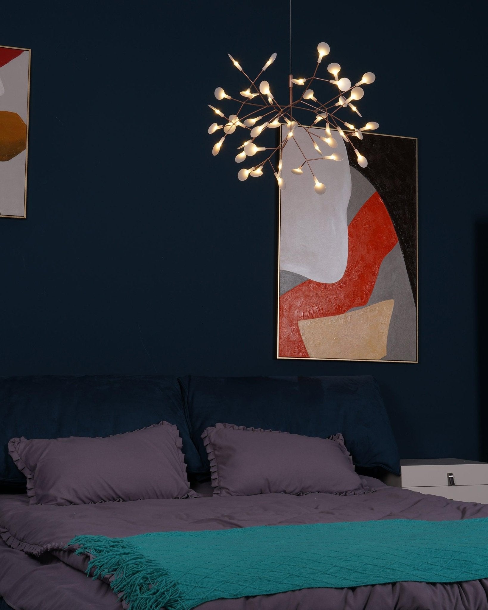 Lustra Chandelier Rose Gold Firefly LED Branch-Neutral Decor