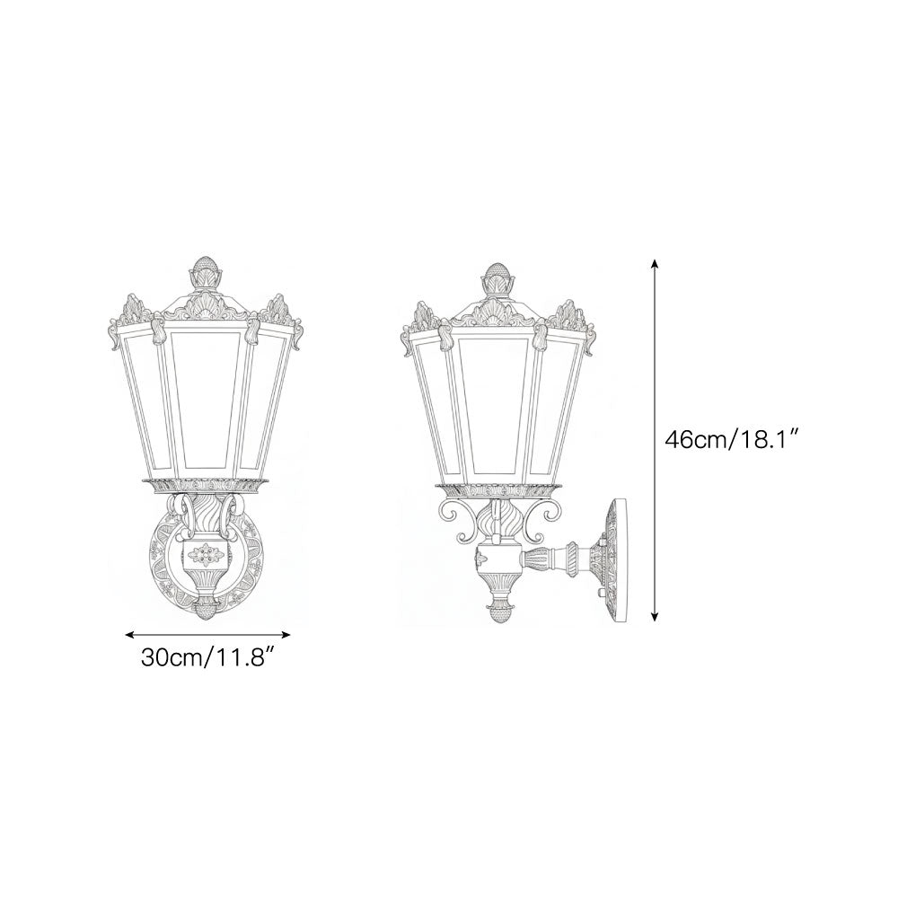 Close-up of the elegant glass lampshade on the Heritage Wall Lamp.