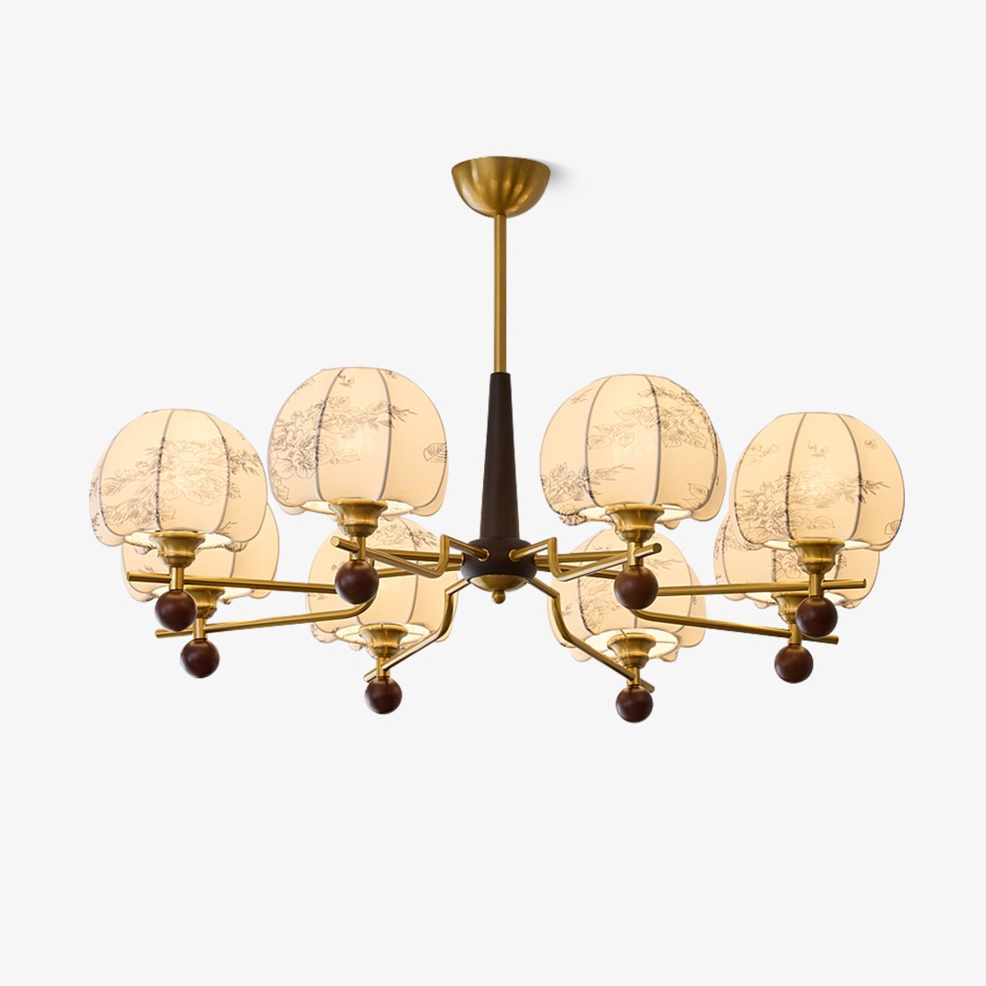 Acarira Premium Nordic Art Bloom Wood Fabric Chandelier-Neutral Decor