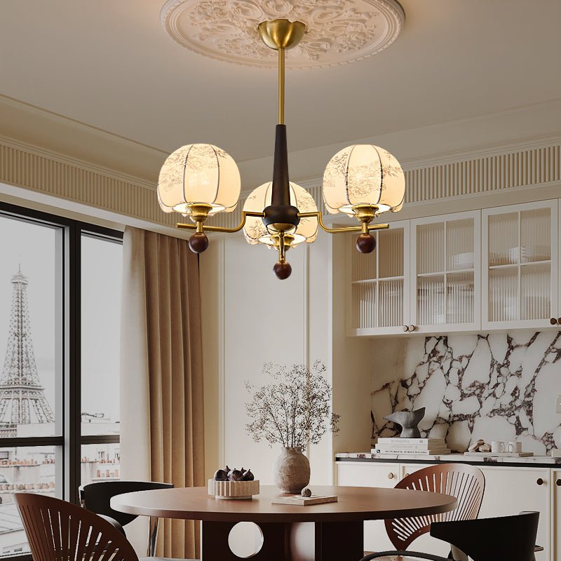 Acarira Premium Nordic Art Bloom Wood Fabric Chandelier-Neutral Decor