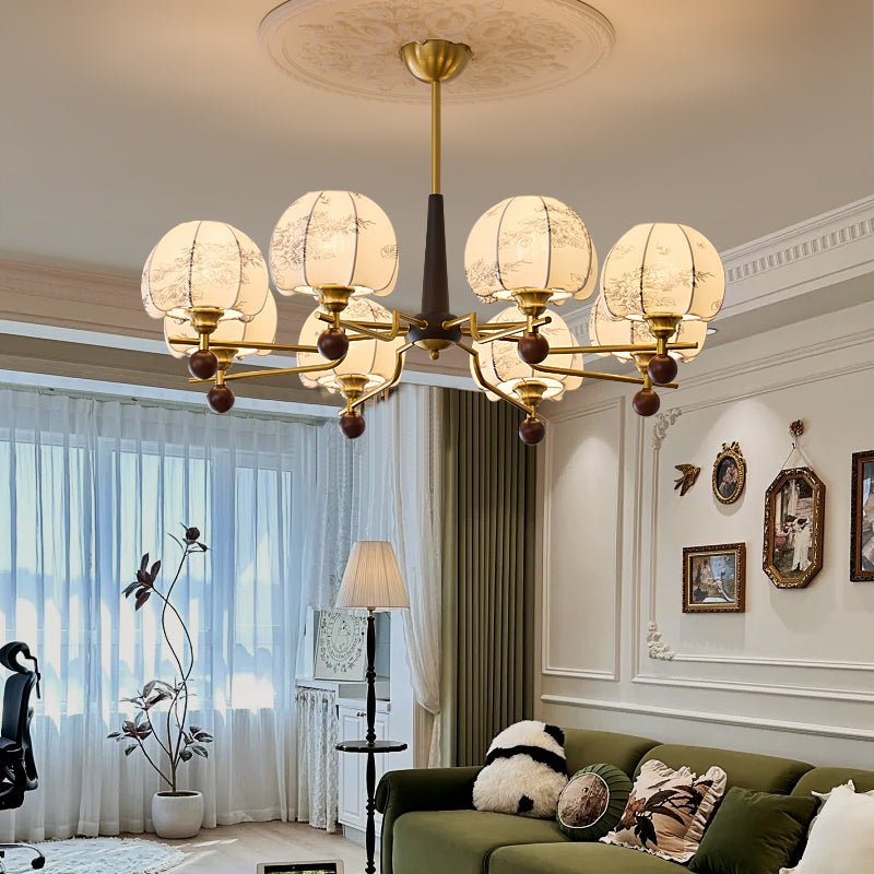Acarira Premium Nordic Art Bloom Wood Fabric Chandelier-Neutral Decor