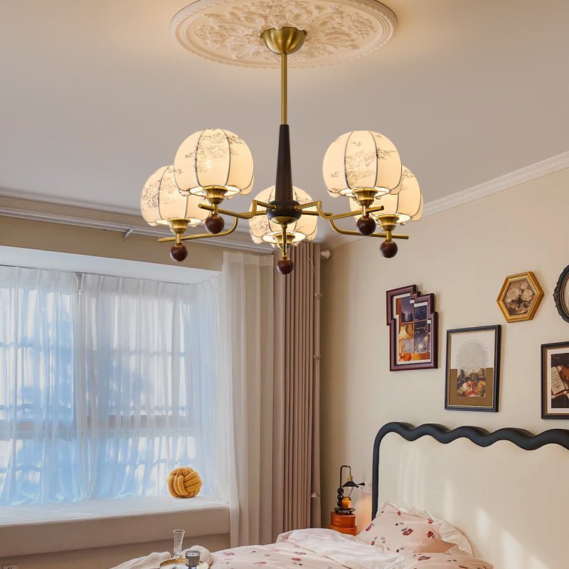 Acarira Premium Nordic Art Bloom Wood Fabric Chandelier-Neutral Decor