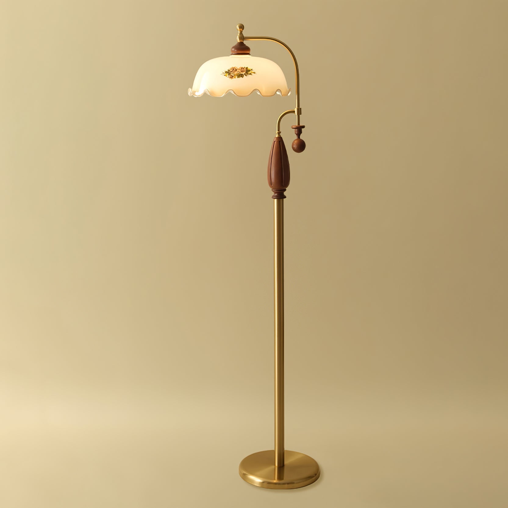 Volorel Vintage Glass Floor Lamp-Neutral Decor