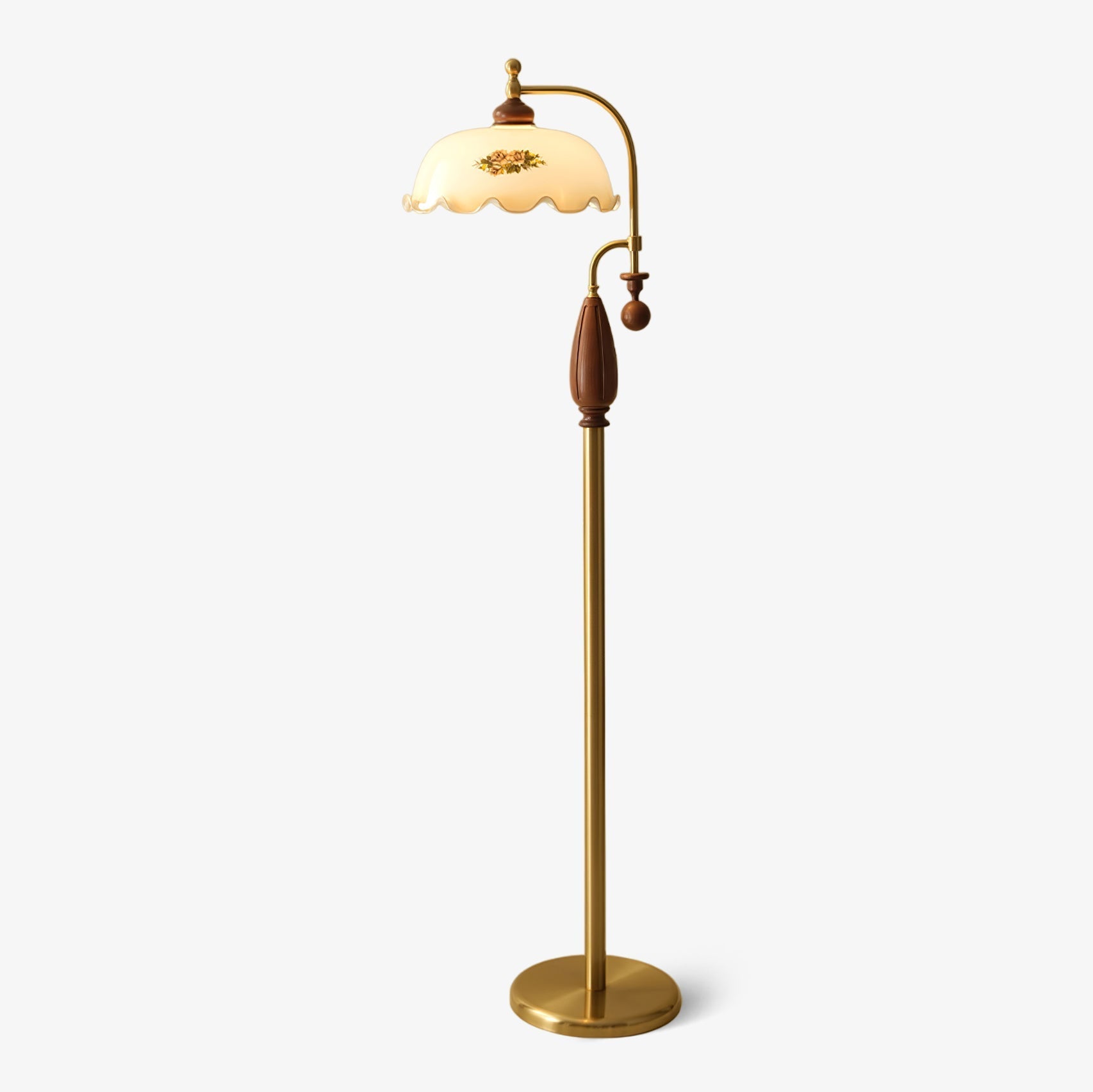 Volorel Vintage Glass Floor Lamp-Neutral Decor